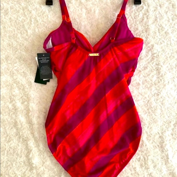 Ralph Lauren BOHO RED/ORANGE Stripe One Piece Swimsuit Size 6 - Picture 4 of 4